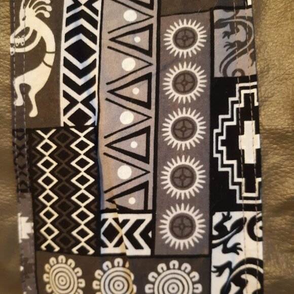 New Southwestern Kokopelli Tote Shopper shoulder Bag Gray Double handle Carryall - Picture 4 of 11